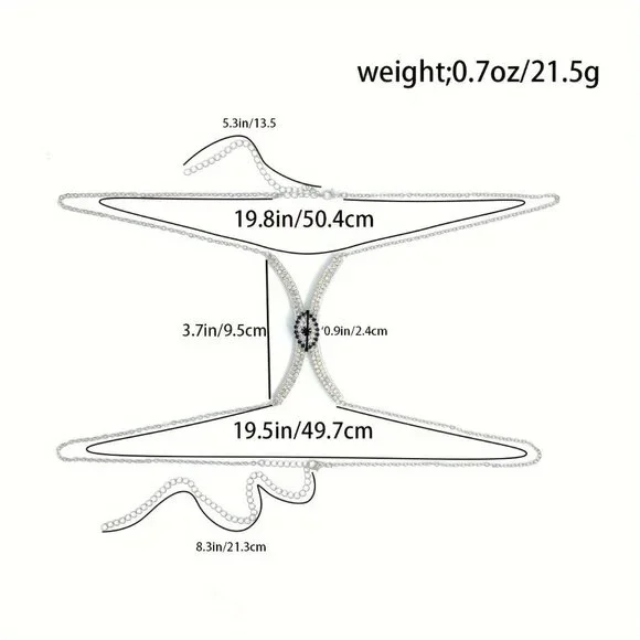 🆕 Seductive Rhinestone Body Chain Bra Necklace Jewelry For Women - Picture 7 of 10